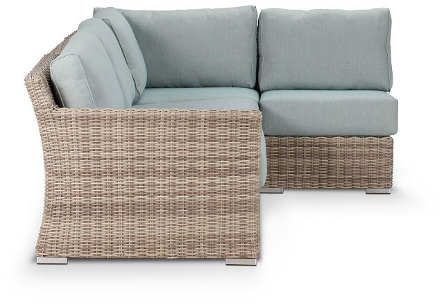 Raleigh Teal Left 4-piece Modular Sectional