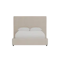 Grayton Linen Beige 54" Upholstered Platform Bed