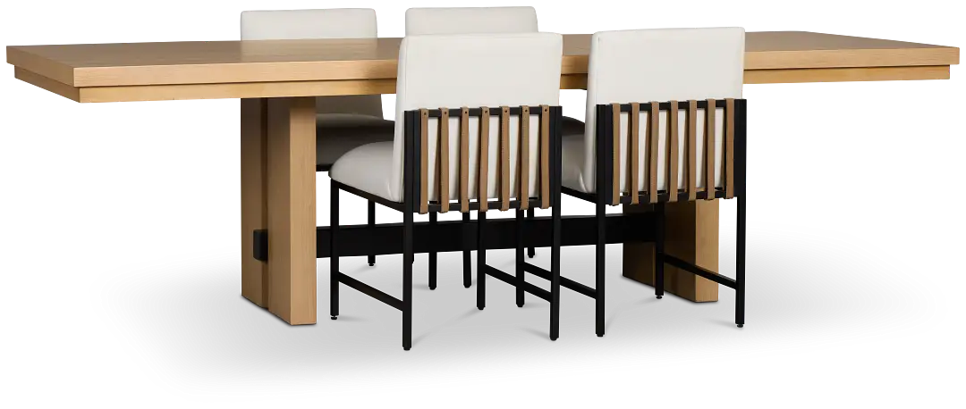 Highland Light Tone Rect Table & 4 Upholstered Chairs Highland Light Tone Rect Table & 4 Upholstered Chairs