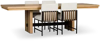 Highland Light Tone Rect Table & 4 Upholstered Chairs
