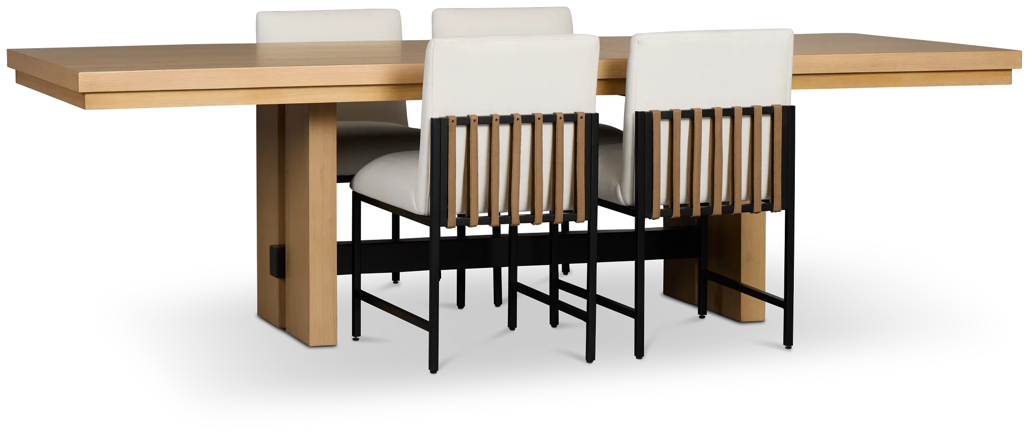 Highland Light Tone Rect Table & 4 Upholstered Chairs