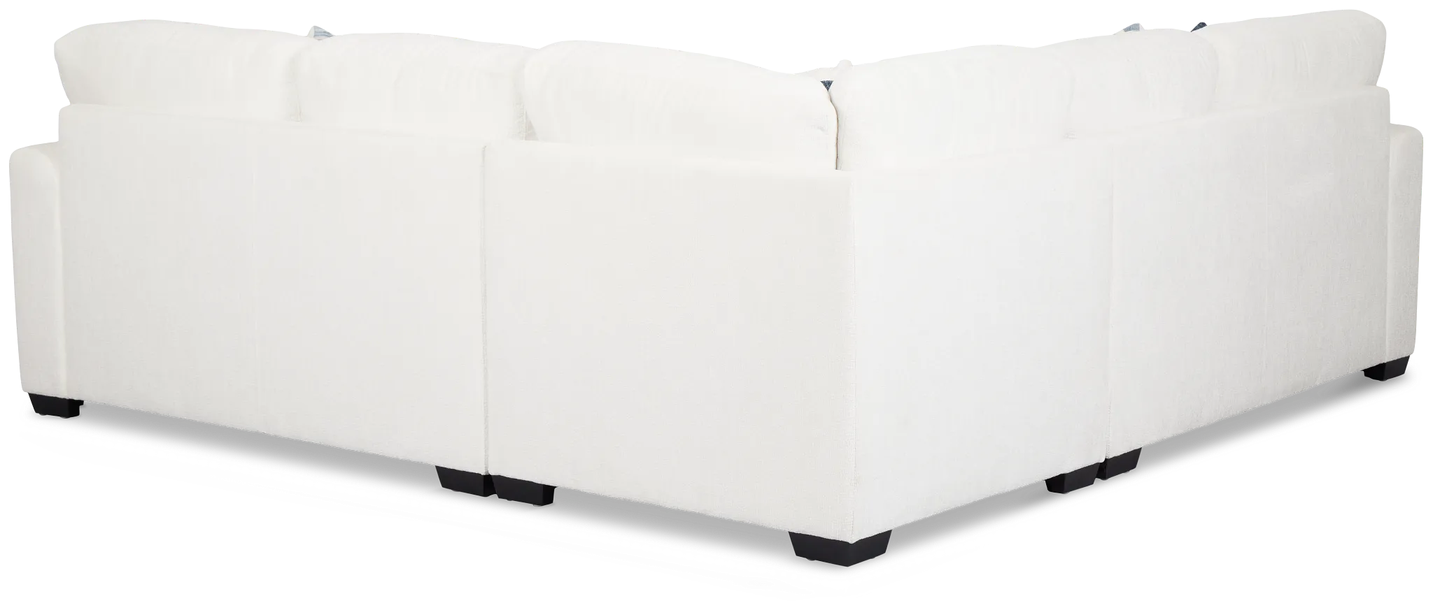 Everly White Fabric Small 2-arm Storage Sectional