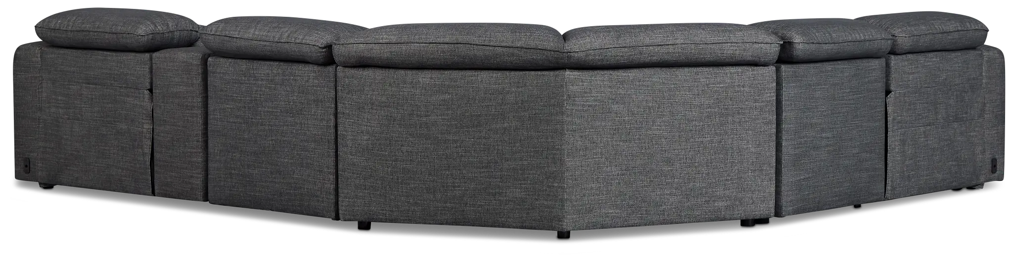 Ryland Dark Gray Fabric Medium Dual Power 2-arm Reclining Sectional Ryland Dark Gray Fabric Medium Dual Power 2-arm Reclining Sectional