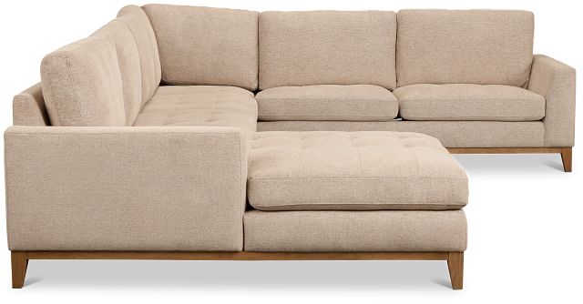 Maisie Light Brown Fabric Medium Left Chaise Sectional