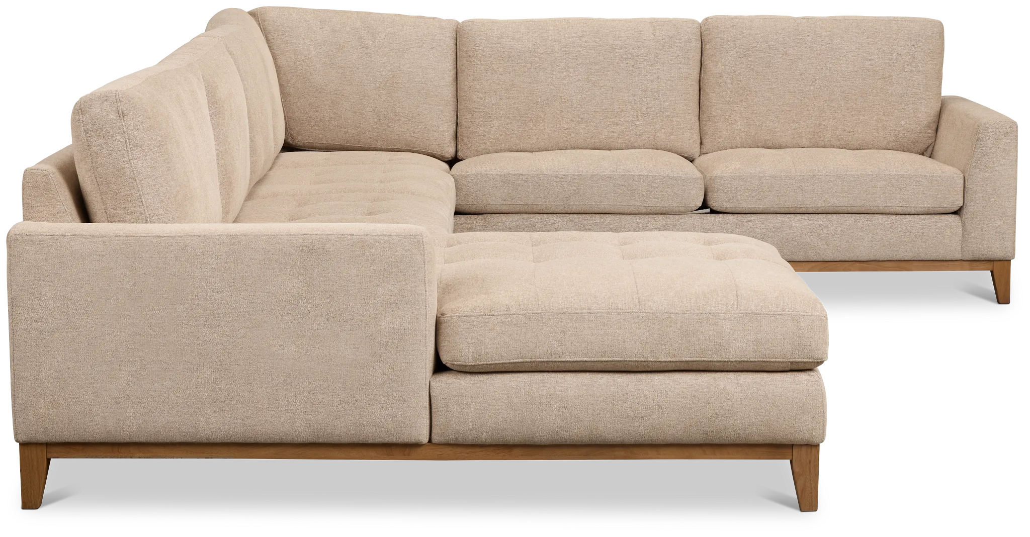 Maisie Light Brown Fabric Medium Left Chaise Sectional