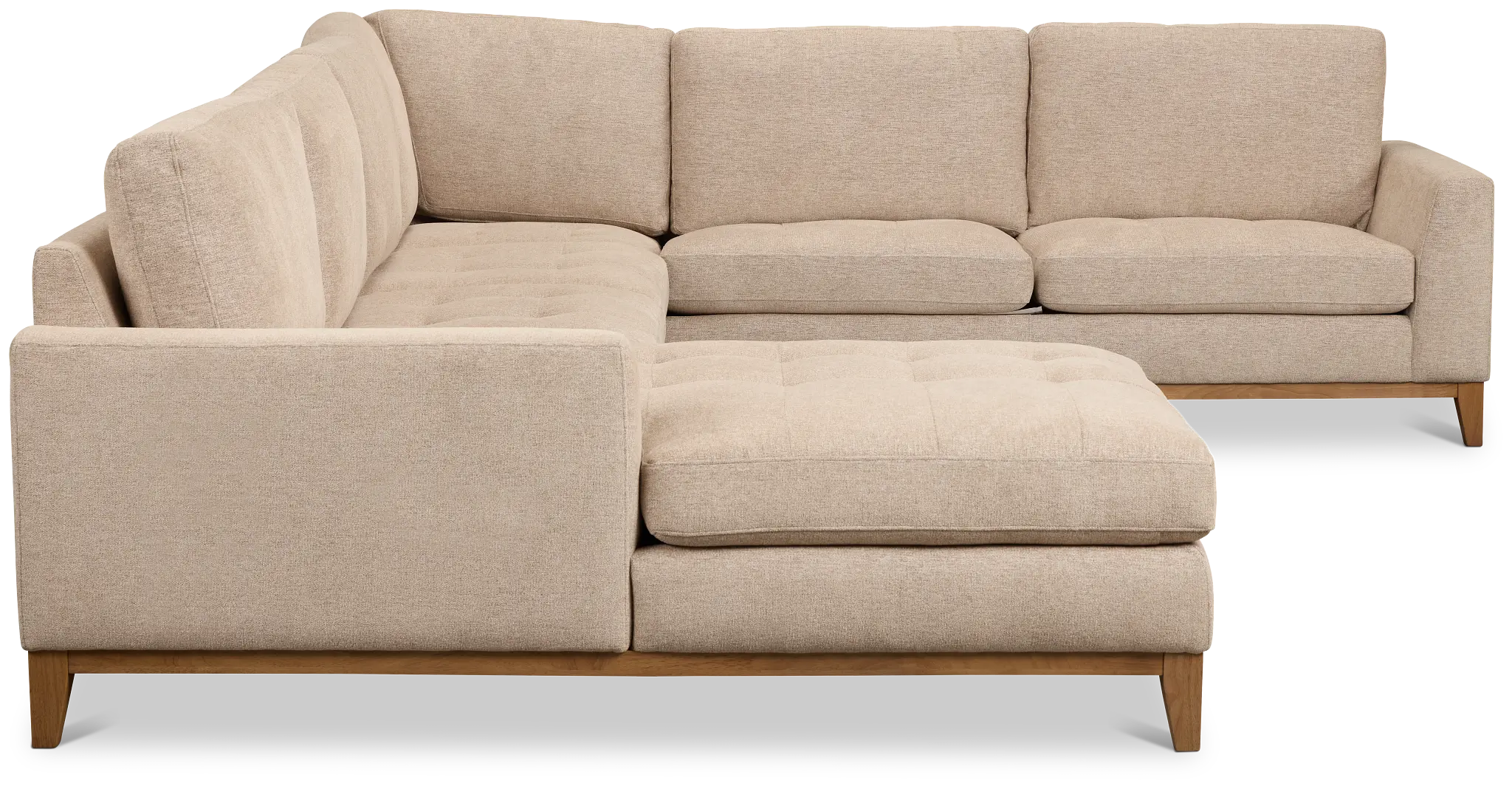Maisie Light Brown Fabric Medium Left Chaise Sectional Maisie Light Brown Fabric Medium Left Chaise Sectional