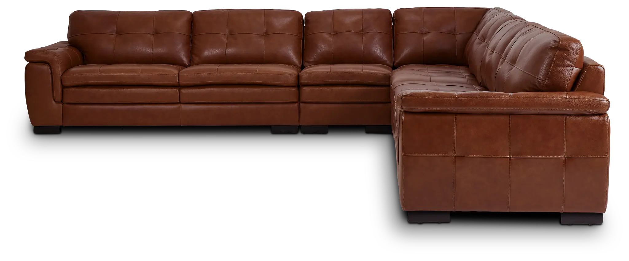 Braden Medium Brown Leather Large Two-arm Sectional Braden Medium Brown Leather Large Two-arm Sectional
