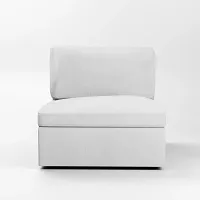 Destin Revenue White Fabric Swivel Chair