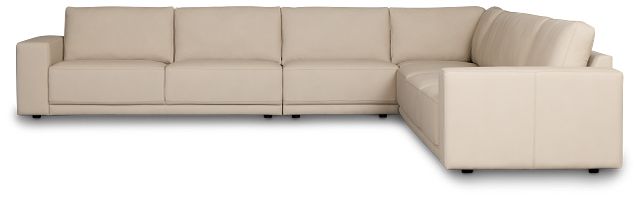 Kellan Ivory Leather Large Right Chaise Sectional