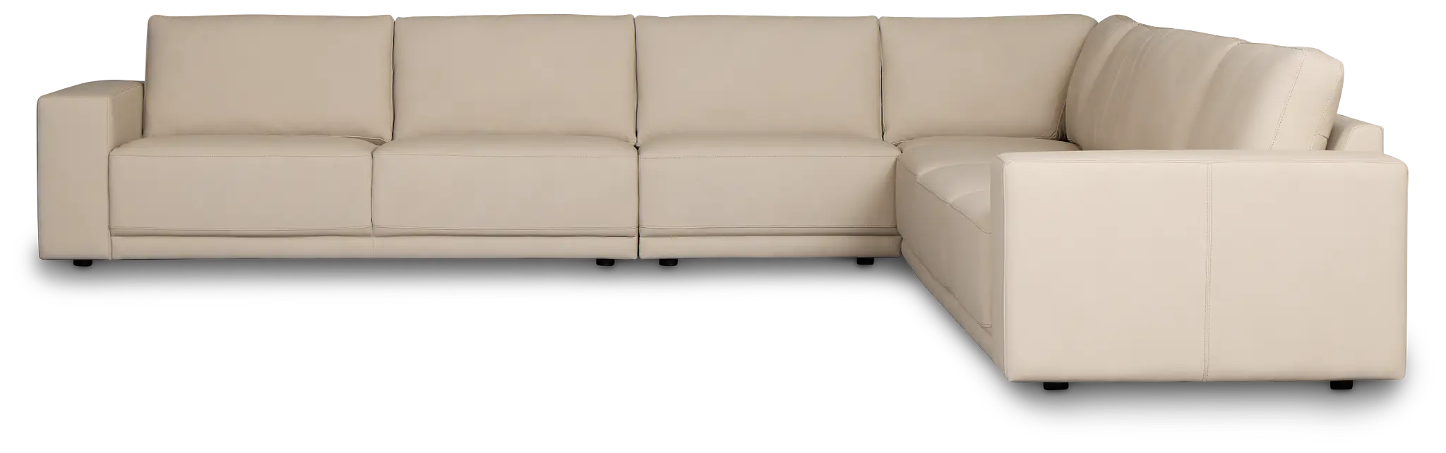 Kellan Ivory Leather Large Right Chaise Sectional Kellan Ivory Leather Large Right Chaise Sectional