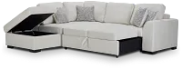 Blakely White Fabric Small Left Bumper Sleeper Sectional