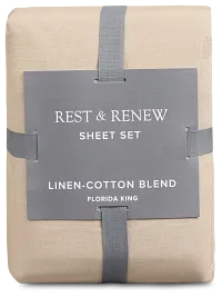 Rest & Renew Linen Blend Dark Beige Sheet Set