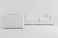 Destin Revenue White Fabric 5-piece Modular Sectional
