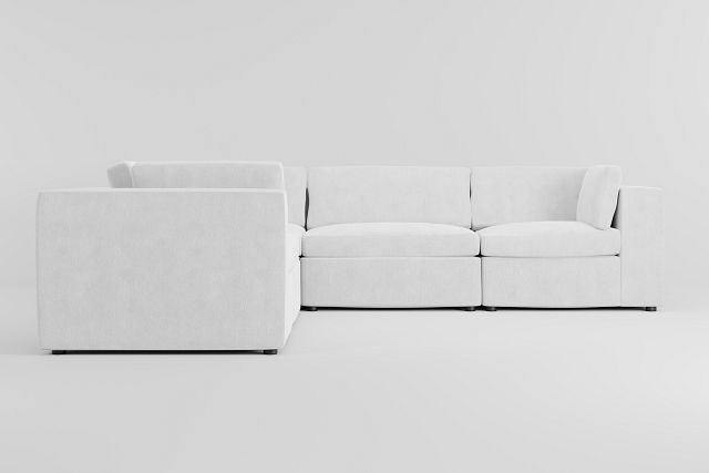 Destin Revenue White Fabric 5-piece Modular Sectional