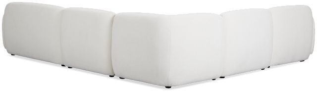 Halsey White Fabric Medium Right Facing Cuddler Sectional