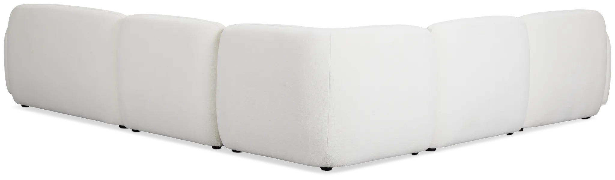 Halsey White Fabric Medium Right Facing Cuddler Sectional