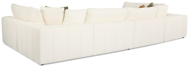 Cruz White Fabric 8-piece Pit Sectional