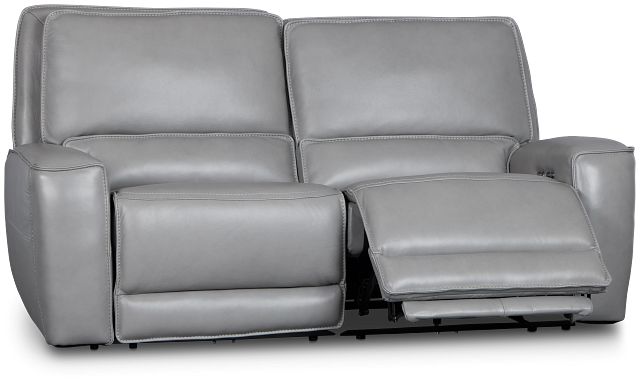 Miles Light Gray Lthr/vinyl Power Reclining Sofa