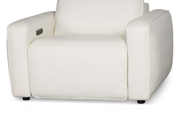 Tidal White Lthr/vinyl Power Recliner