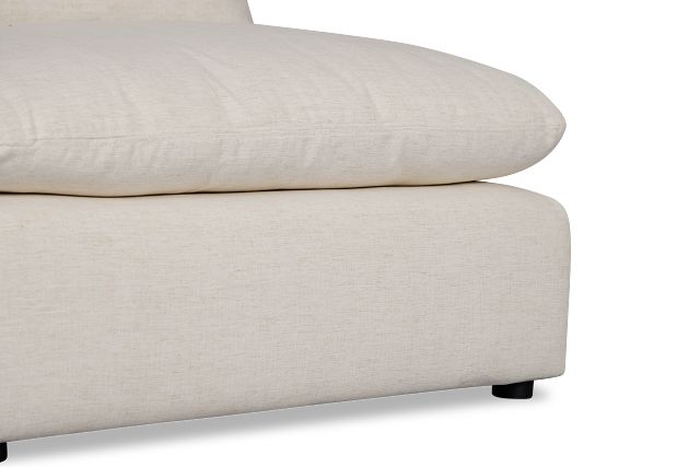Serena White Fabric Armless Chair