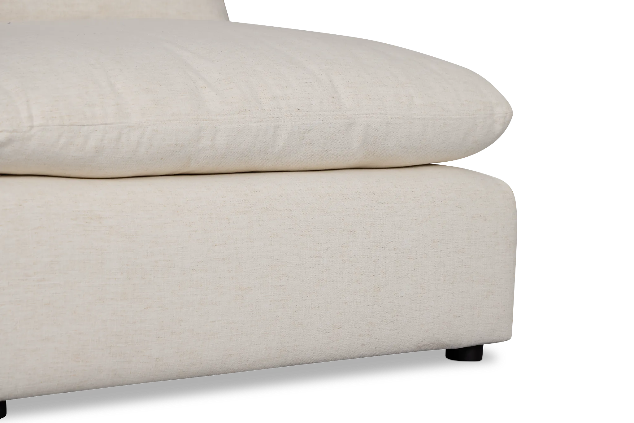 Serena White Fabric Armless Chair