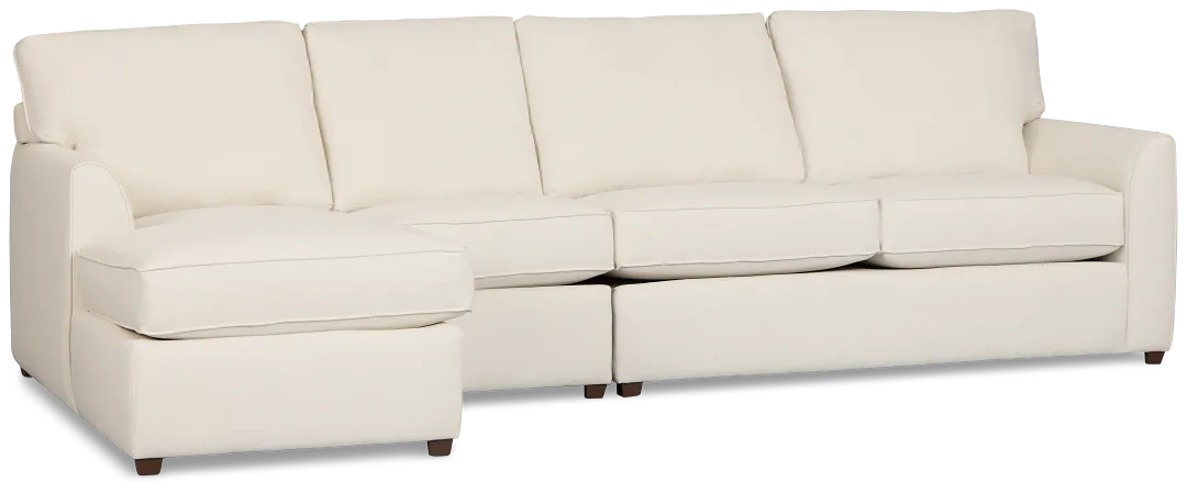 Tate Light Beige Fabric Small Left Chaise Sectional