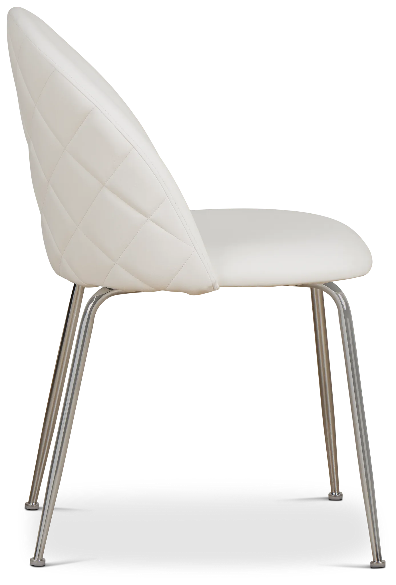 Capri White Micro Upholstered Side Chair W/ Chrome Legs