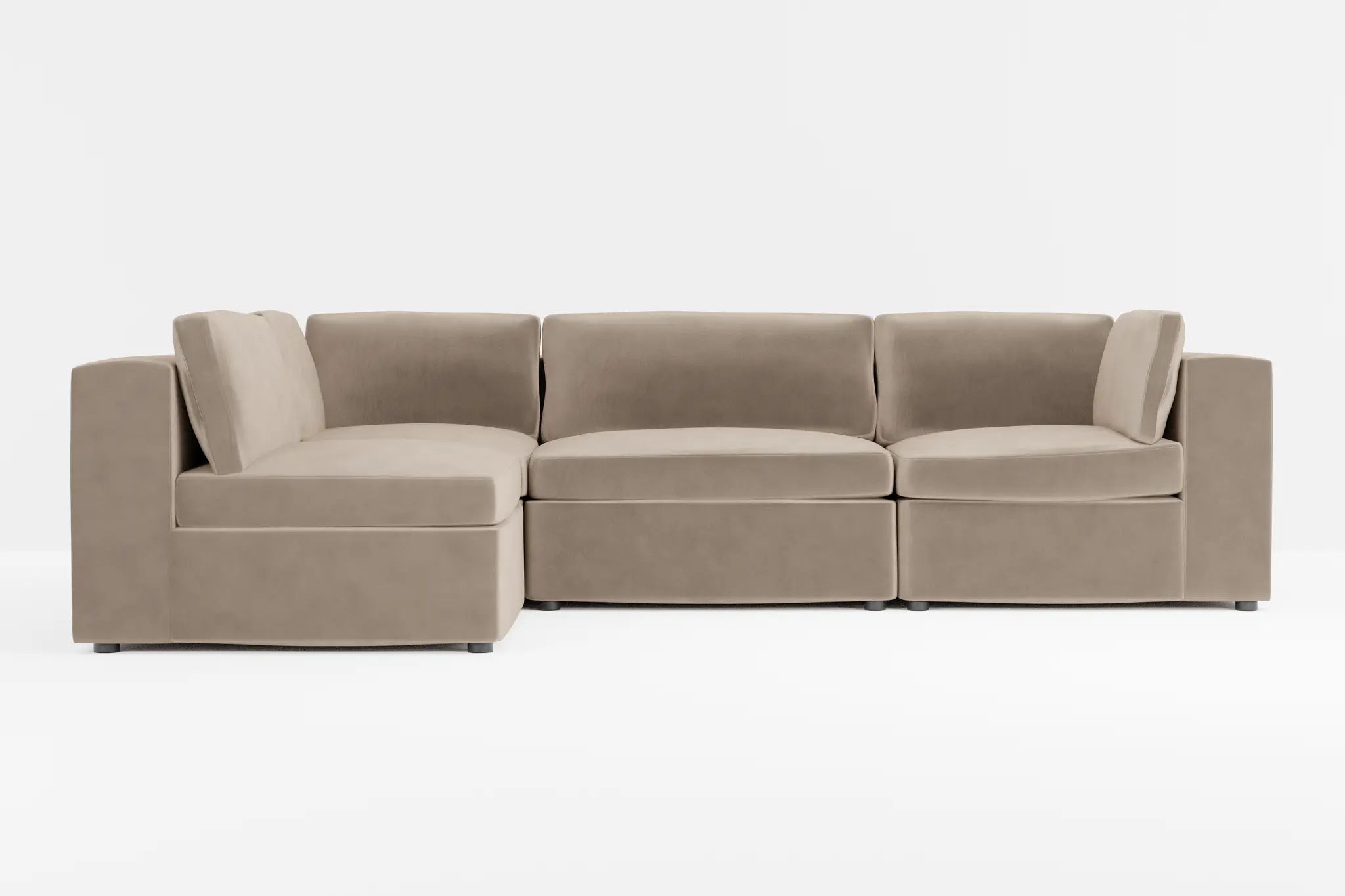 Destin Joya Beige Velvet 4-piece Modular Sectional Destin Joya Beige Velvet 4-piece Modular Sectional