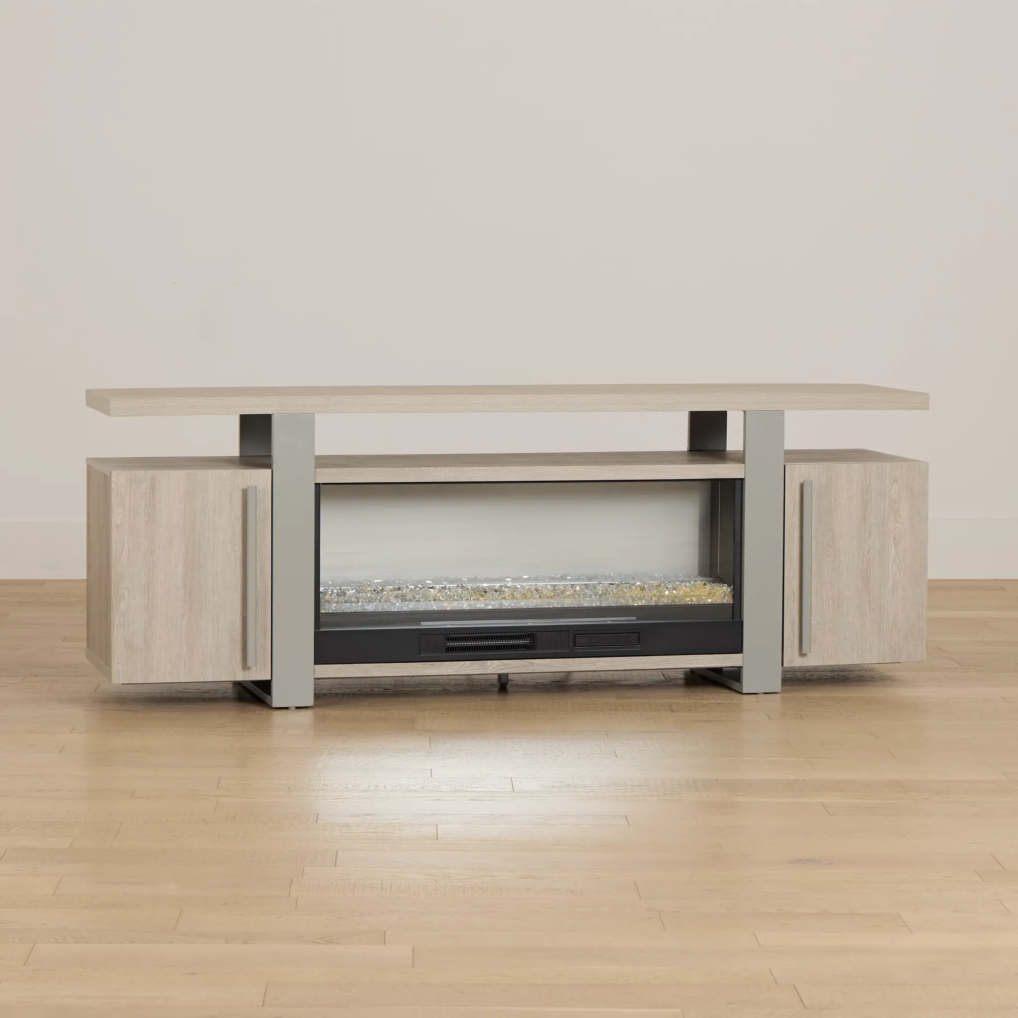 Caspian Light Tone 80" Tv Stand With Fireplace Insert Caspian Light Tone 80" Tv Stand With Fireplace Insert