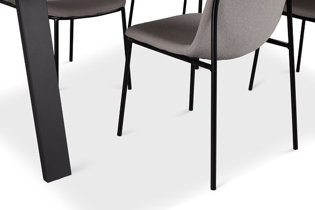 Trento Mid Tone 94" Rectangular Table & 4 Upholstered Chairs