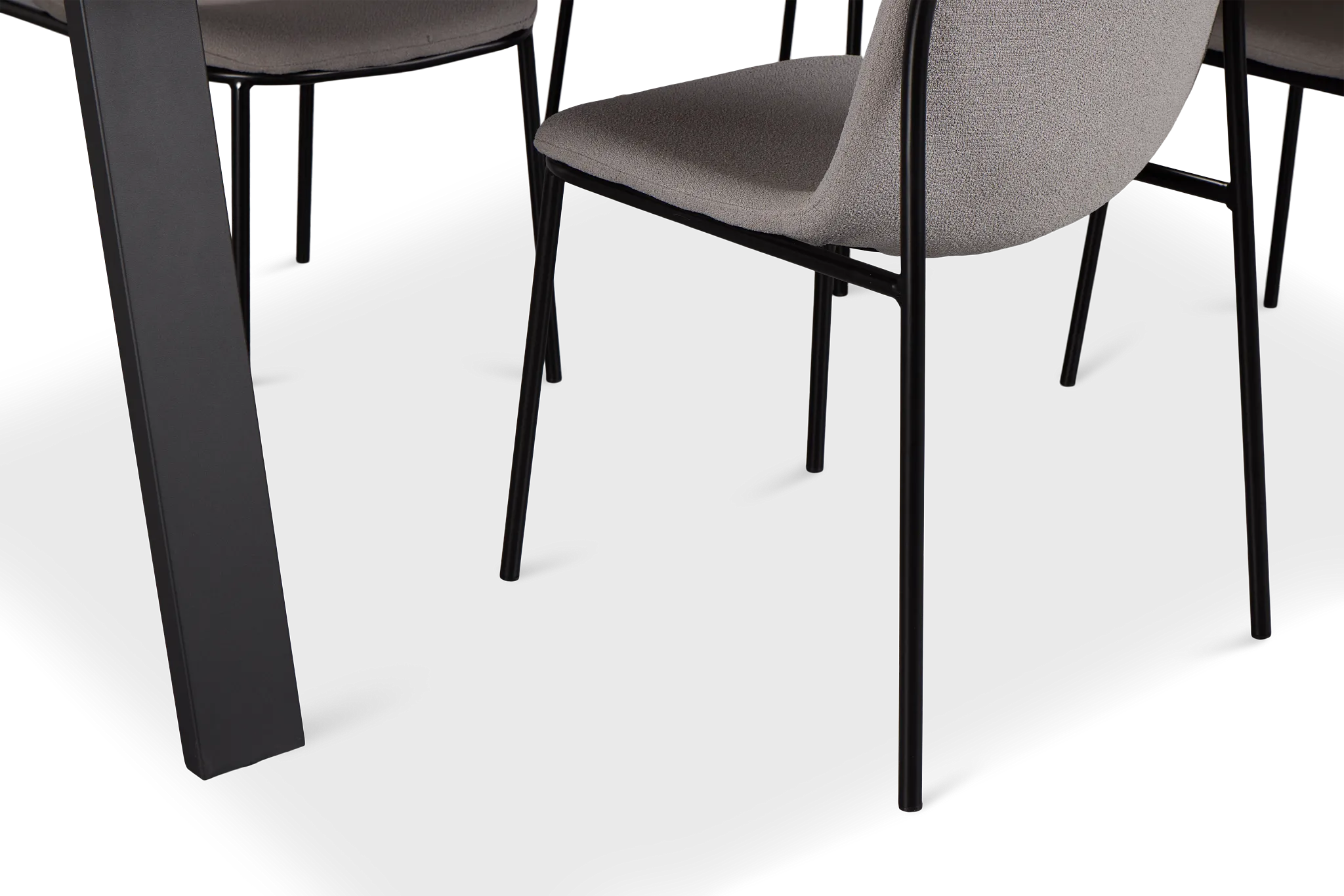 Trento Mid Tone 94" Rectangular Table & 4 Upholstered Chairs