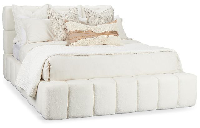 Malibu Light Beige Tufted Complete Bed