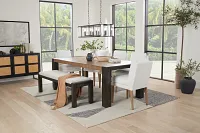 Jackson White Upholstered Dining Bench