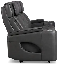 Nova Dark Gray Lthr/vinyl Power Reclining Sofa W/ Massage