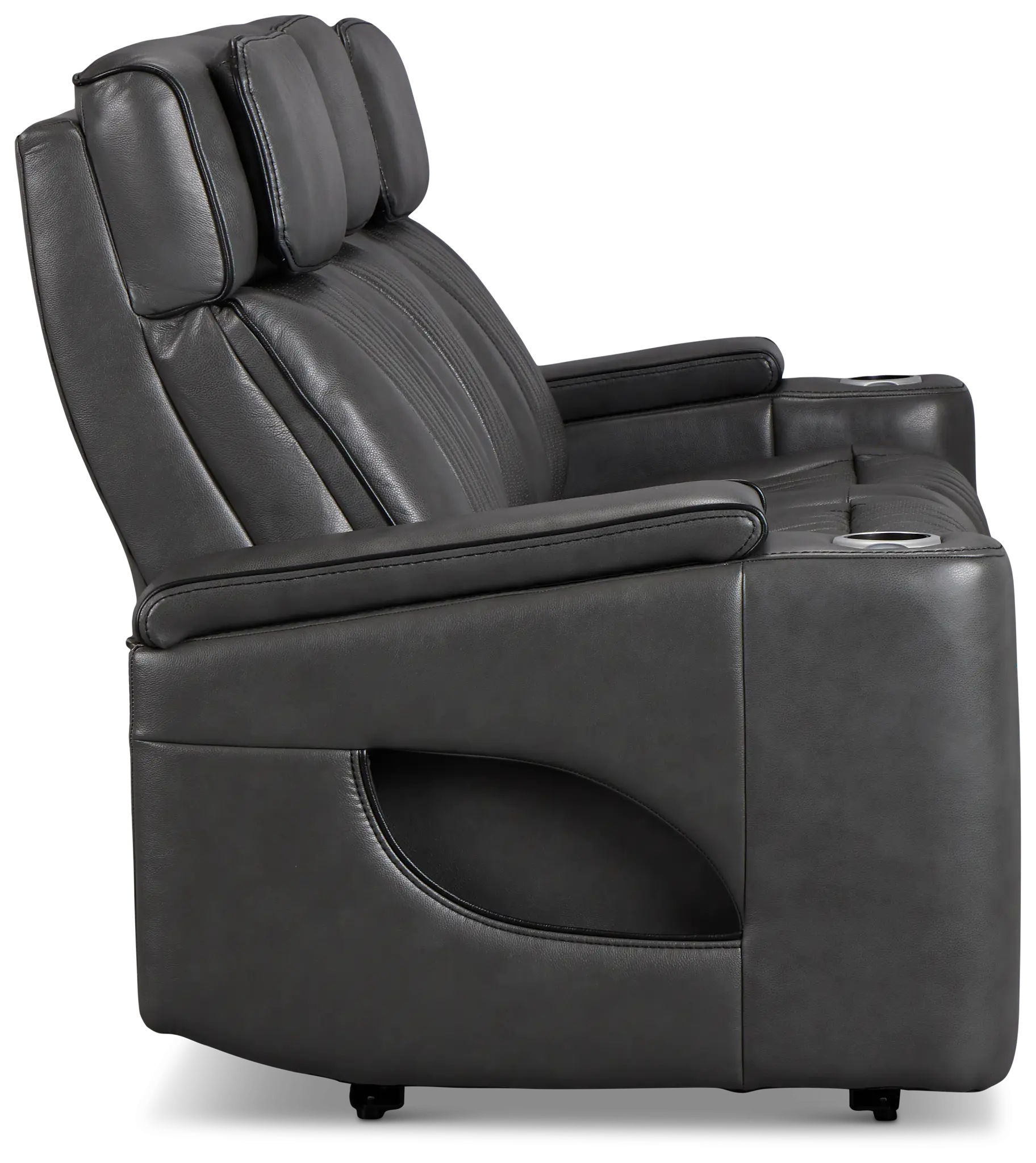 Nova Dark Gray Lthr/vinyl Power Reclining Sofa W/ Massage Nova Dark Gray Lthr/vinyl Power Reclining Sofa W/ Massage
