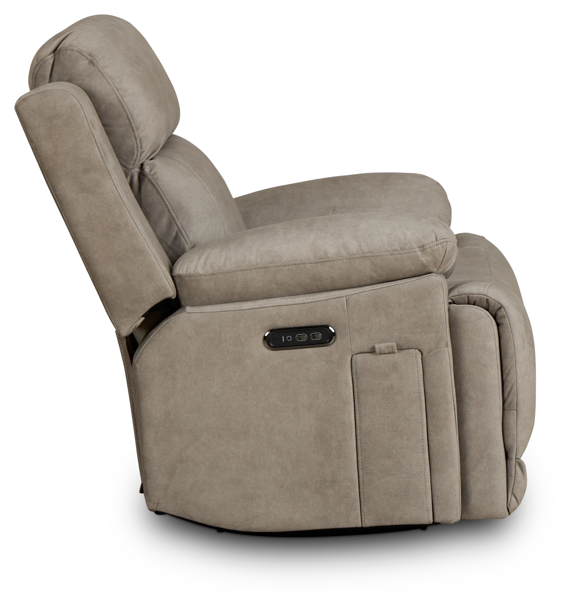 Benson Beige Micro Power Swivel Glider Recliner