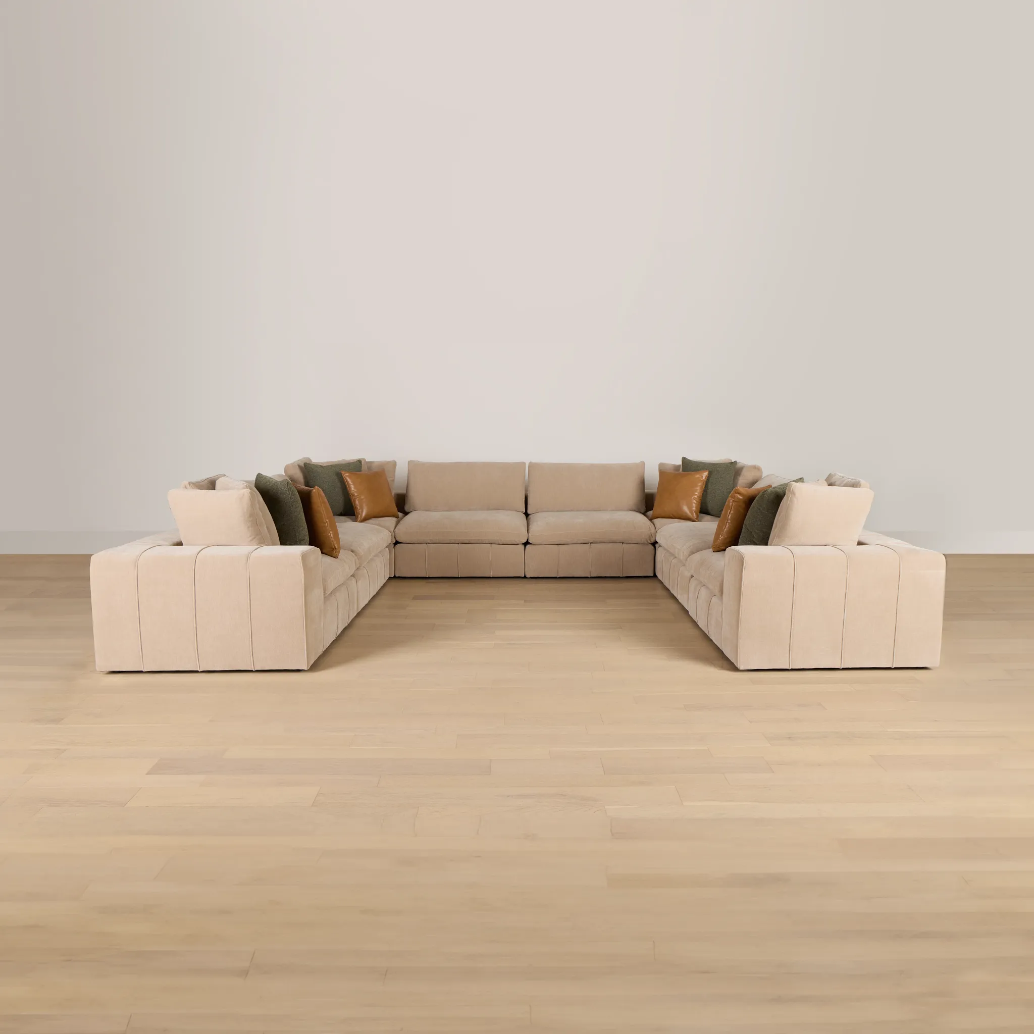 Cruz Light Beige Fabric 8-piece Modular Sectional