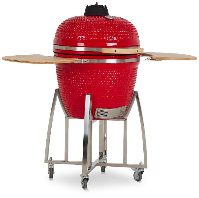 Kamado Red 23" Charcoal Grill With Base