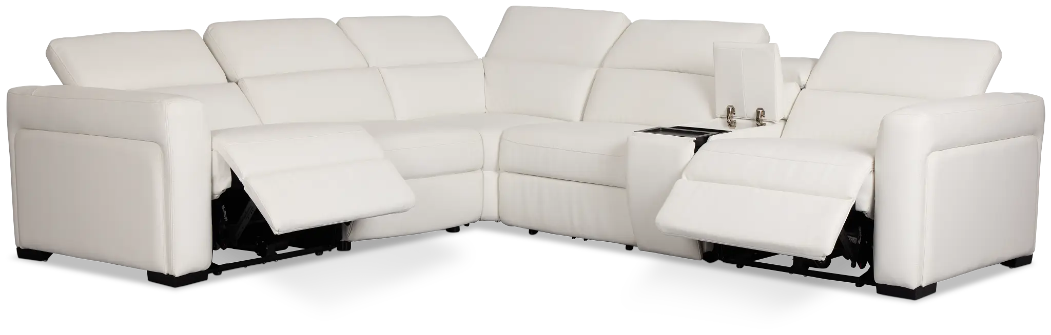 Melody White Micro Medium Dual Power 2-arm Reclining Sectional Melody White Micro Medium Dual Power 2-arm Reclining Sectional