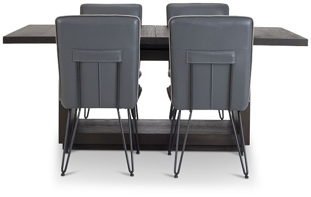 Madden Dark Gray Table & 4 Upholstered Chairs (4)