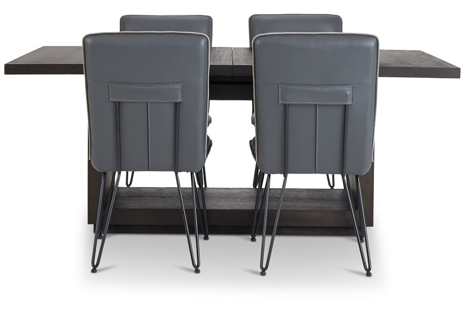 Madden Dark Gray Table & 4 Upholstered Chairs