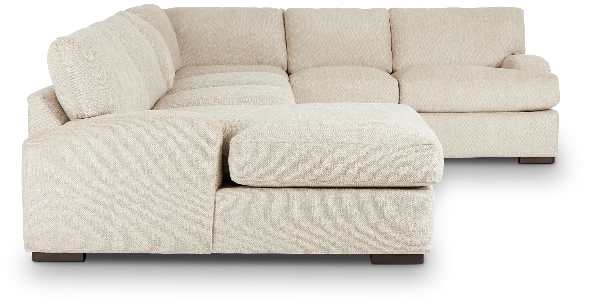 Alpha Beige Fabric Medium Left Chaise Sectional