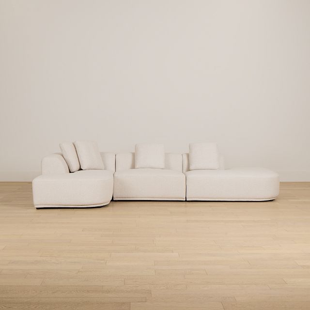 Catalina Beige Fabric Small Left Chaise Sectional