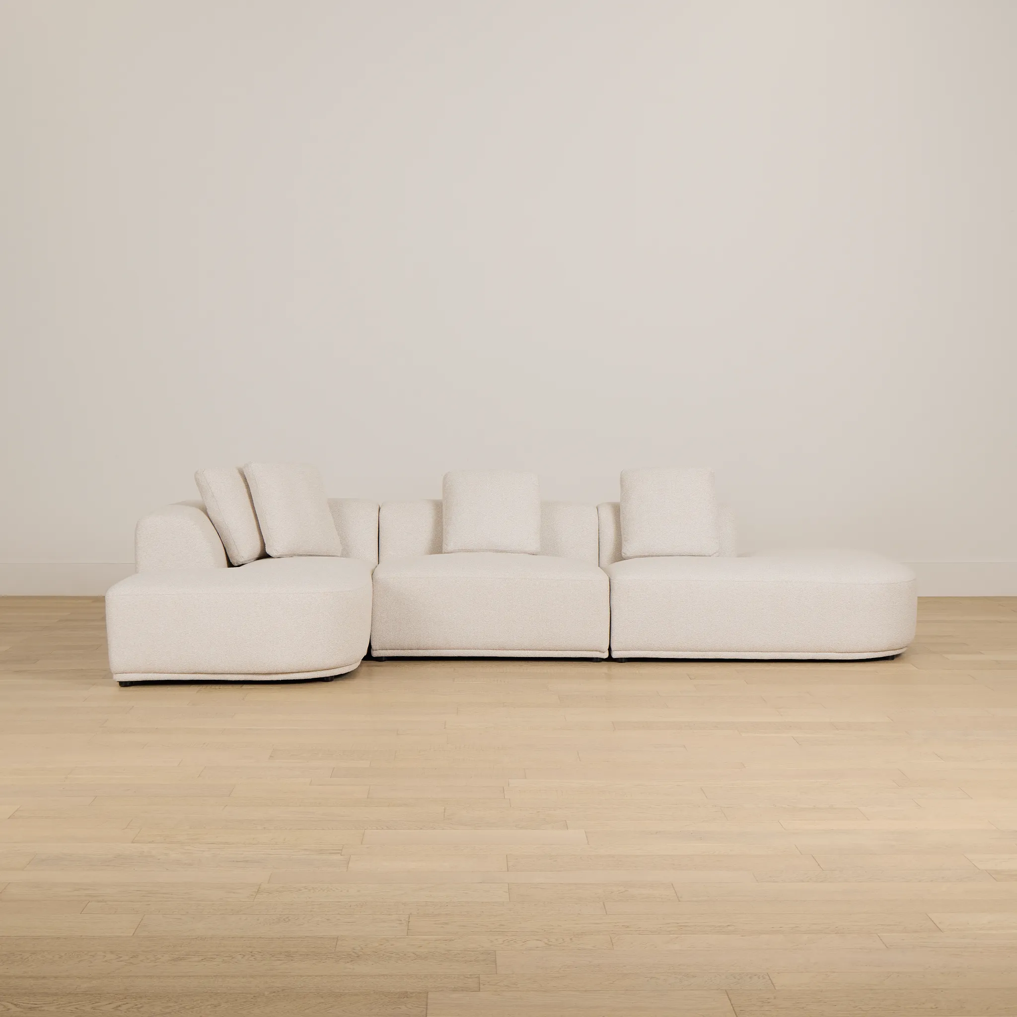 Catalina Beige Fabric Small Left Chaise Sectional