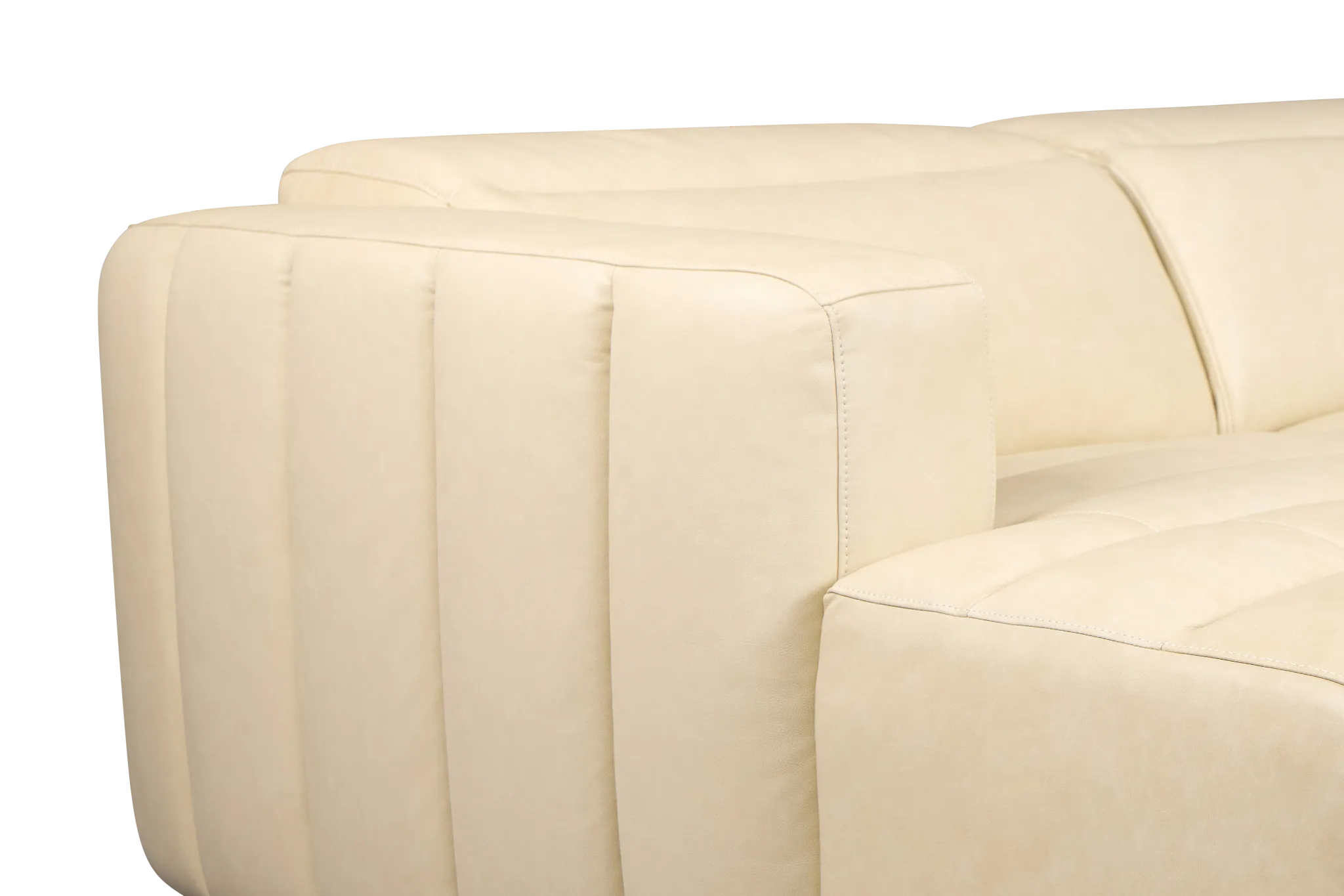 Jace Ivory Lthr/vinyl Small Dual Power Left Chaise Sectional