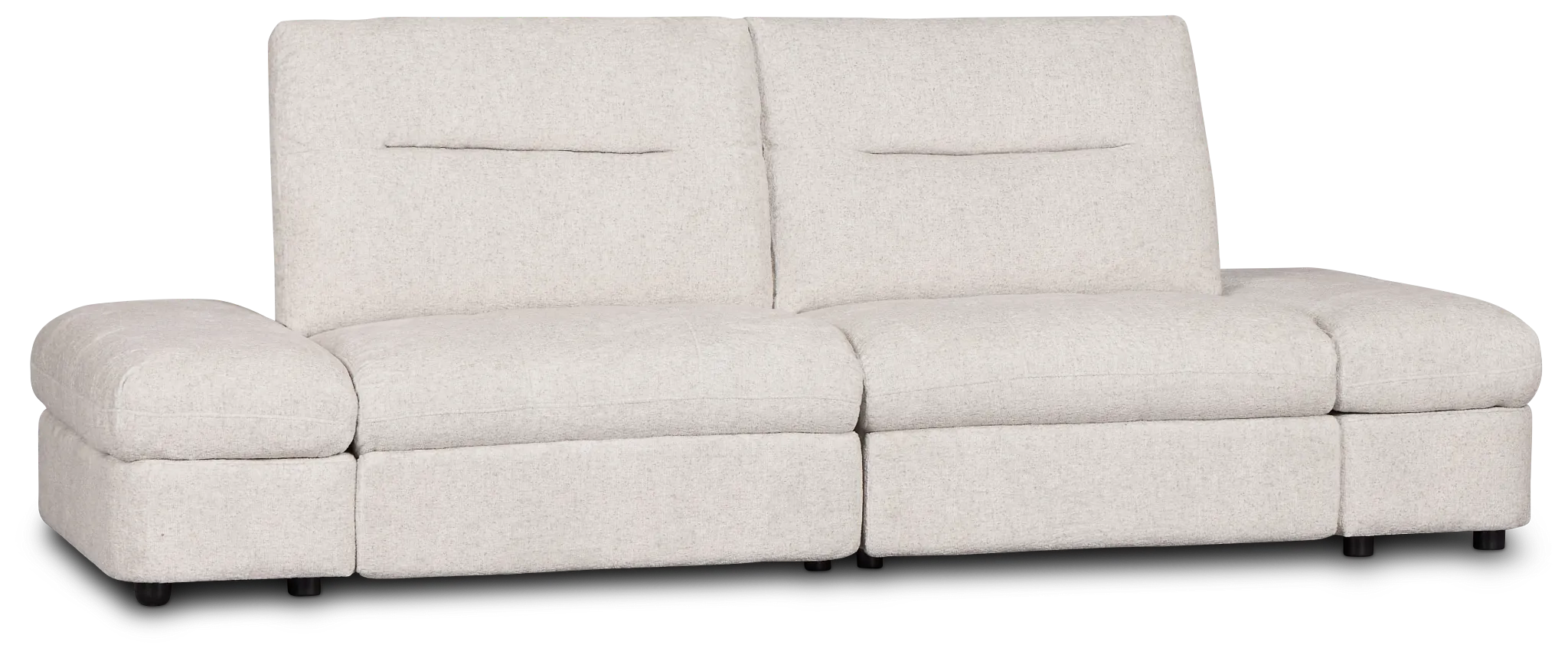 Mila Light Beige Fabric 2-piece Modular Power Reclining Sofa