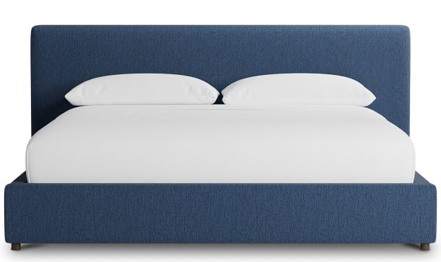 Grayton Revenue Dark Blue 44" Upholstered Platform Bed