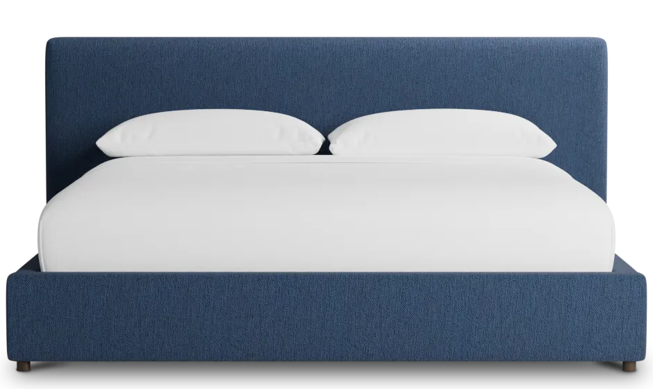 Grayton Revenue Dark Blue 44" Upholstered Platform Bed