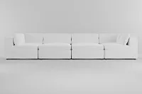 Destin Suave White Fabric 8-piece Pit Sectional