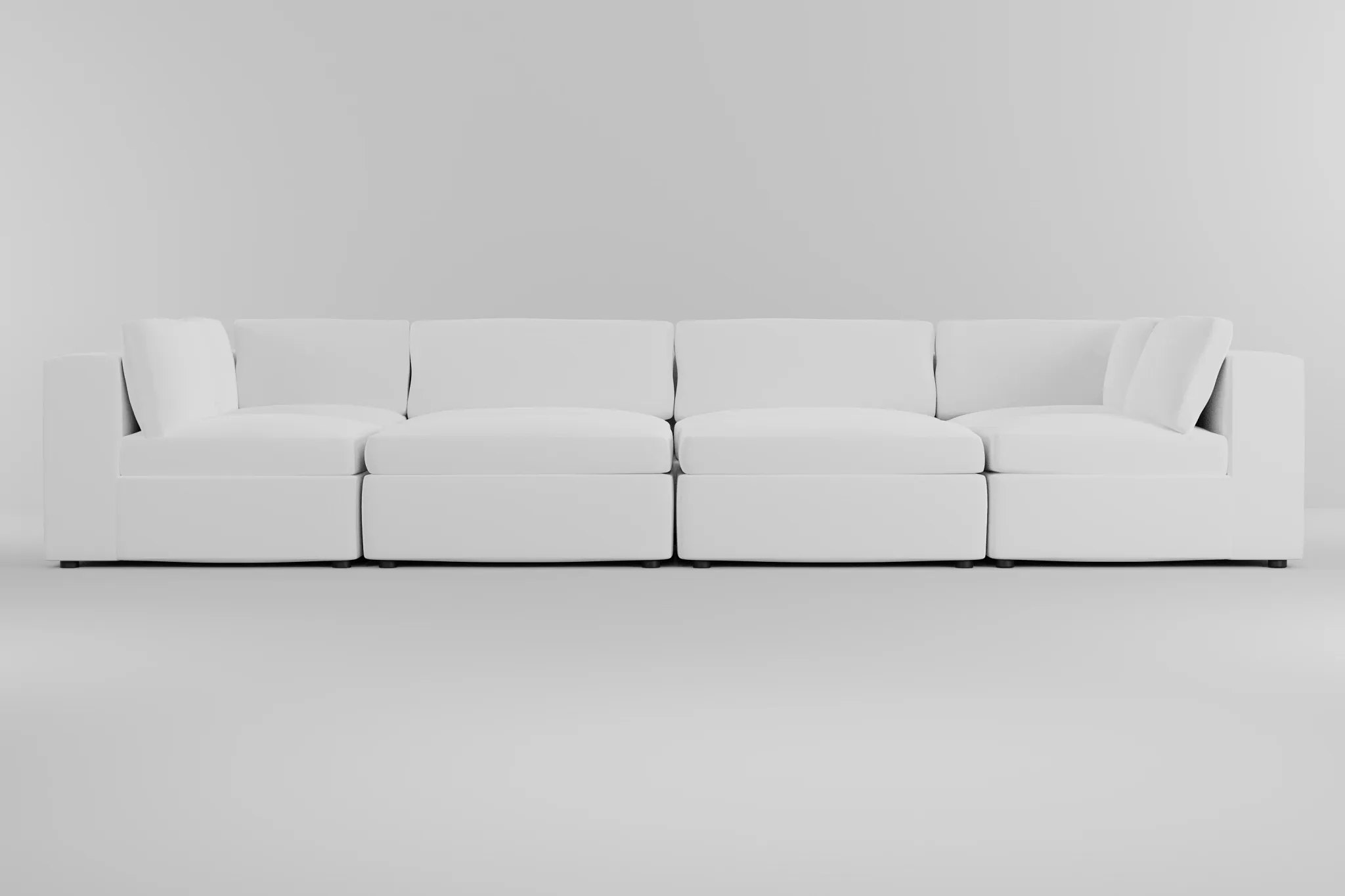 Destin Suave White Fabric 8-piece Pit Sectional